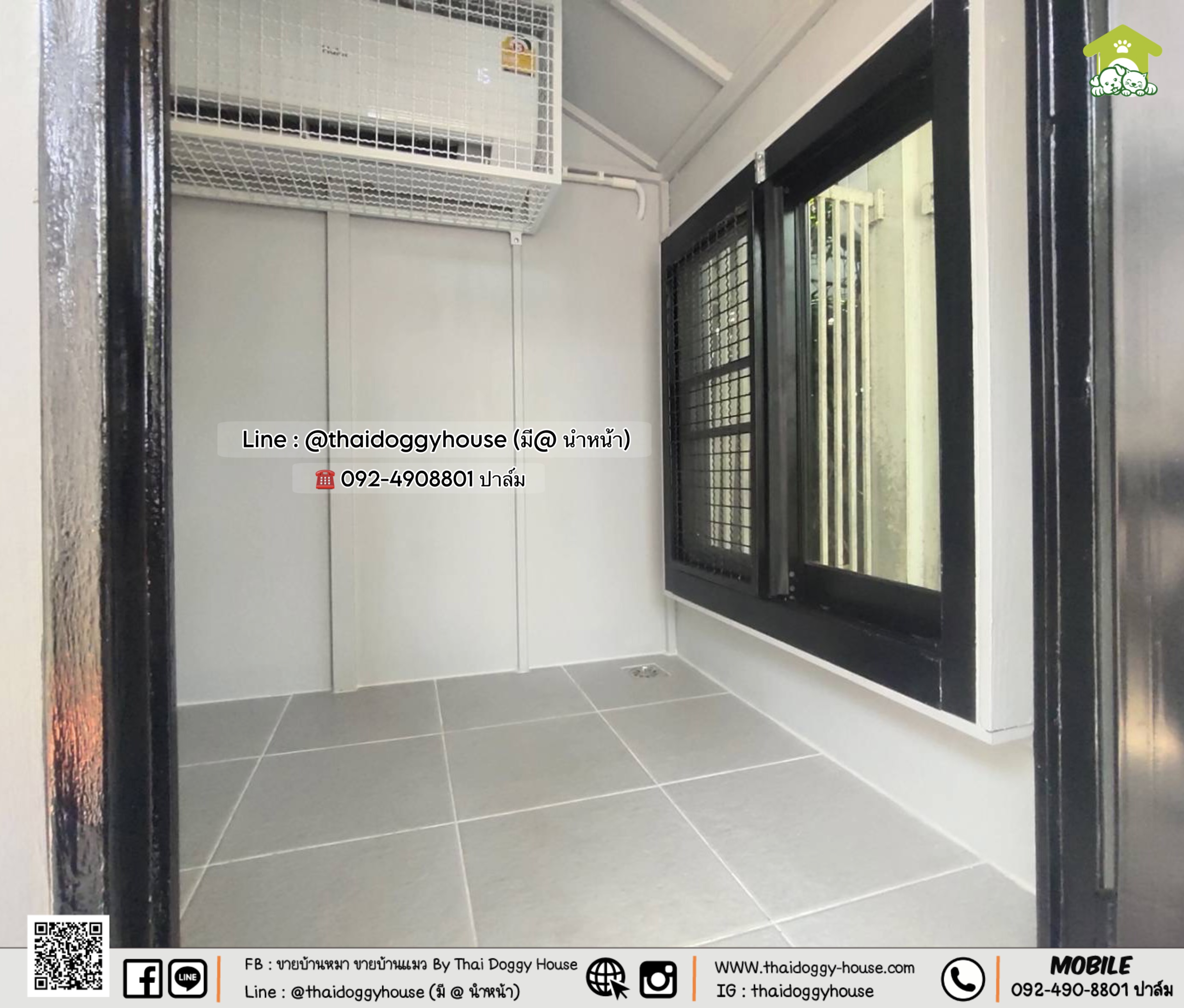 🏡🎀 บ้านหมา บ้านแมว บ้านสัตว์เลี้ยง 𝐓𝐡𝐚𝐢 𝐝𝐨𝐠𝐠𝐲 𝐡𝐨𝐮𝐬𝗲 แบบกระจกติดแอร์ได้