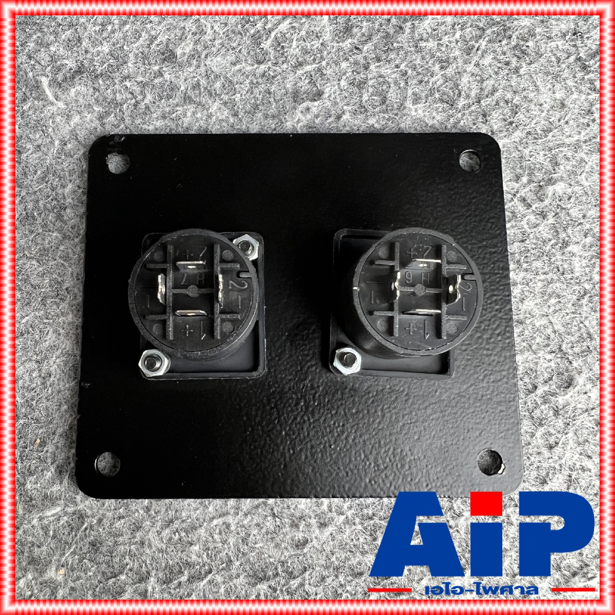 1อัน ดำ+ดำ เพลทเหล็ก2speakon 8 x9.5cm. เพลทเหล็ก2รู แท็ปลำโพง แท็ปลำโพงเหล็ก2สเปคคอน เพลทเหล็กSPEAKONx2 แผ่นเพลท เหล็ก เหลี่ยมเล็ก สีดำหลังตู้ลำโพงพร้อมสเปคคอนคู่ 8 x 9.5 cm. PROFESSIONAL เอไอ-ไพศาล