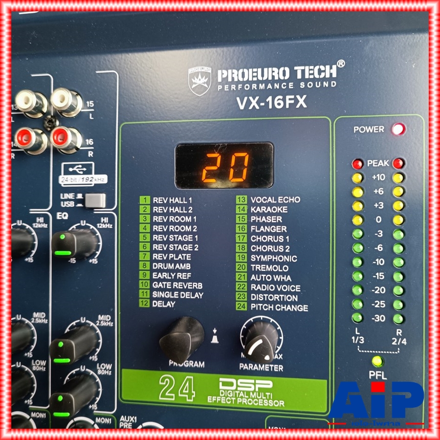 PROEUROTECH VX-16 MIXER มิกซ์ โปรยูโรเทค มิกเซอร์ 16 ช่อง เอฟเฟคแท้ รองรับ USB และ บูลทูธ VX16 PRO EUROTECH เอไอ-ไพศาล