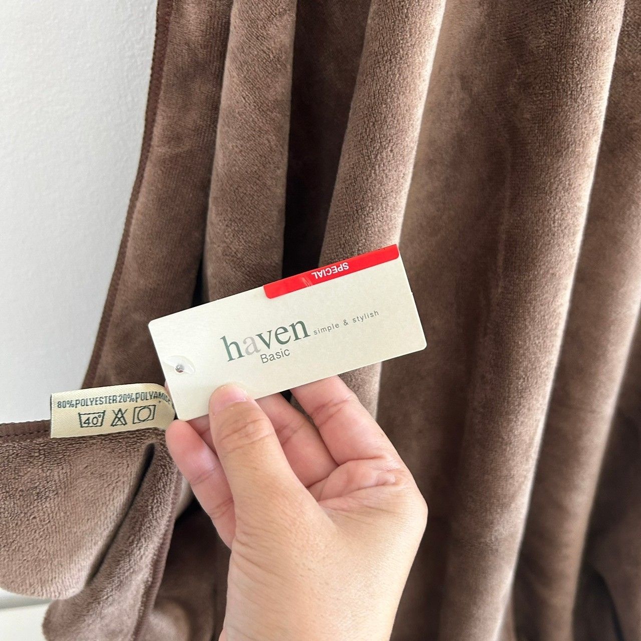 🍀HAVEN Towel Microfiber🍀ผ้าเช็ดตัว ผ้าขนหนู ไมโครไฟเบอร์ ขนาด 28*56 นิ้ว HAVEN แท้💯Mc Diamond : Brown