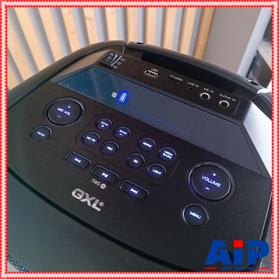 GXL GL-102TM ลำโพง10นิ้วx2 + ไมค์ลอยคู่ ตู้ลำโพงปาร์ตี้ ตู้ลำโพงคาราโอเกะ ใช้ได้ทั้งไฟ DC และ AC แถมไมค์ลอย GL 102 TM GL102TM เอไอ-ไพศาล