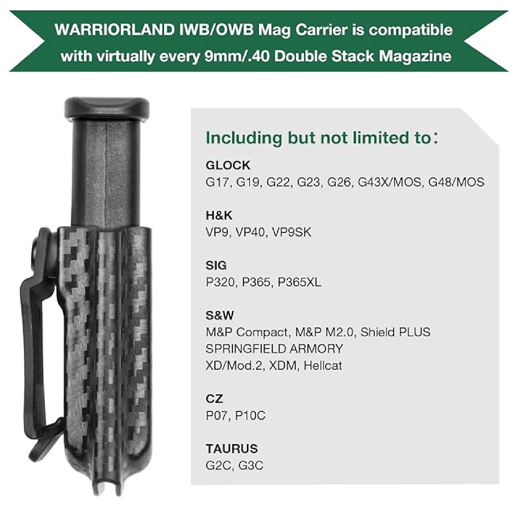 ซองแม็กกาซีน 9 mm. Carbon Fiber Kydex [ Warriorland ] ﹝Tactical Vest﹞