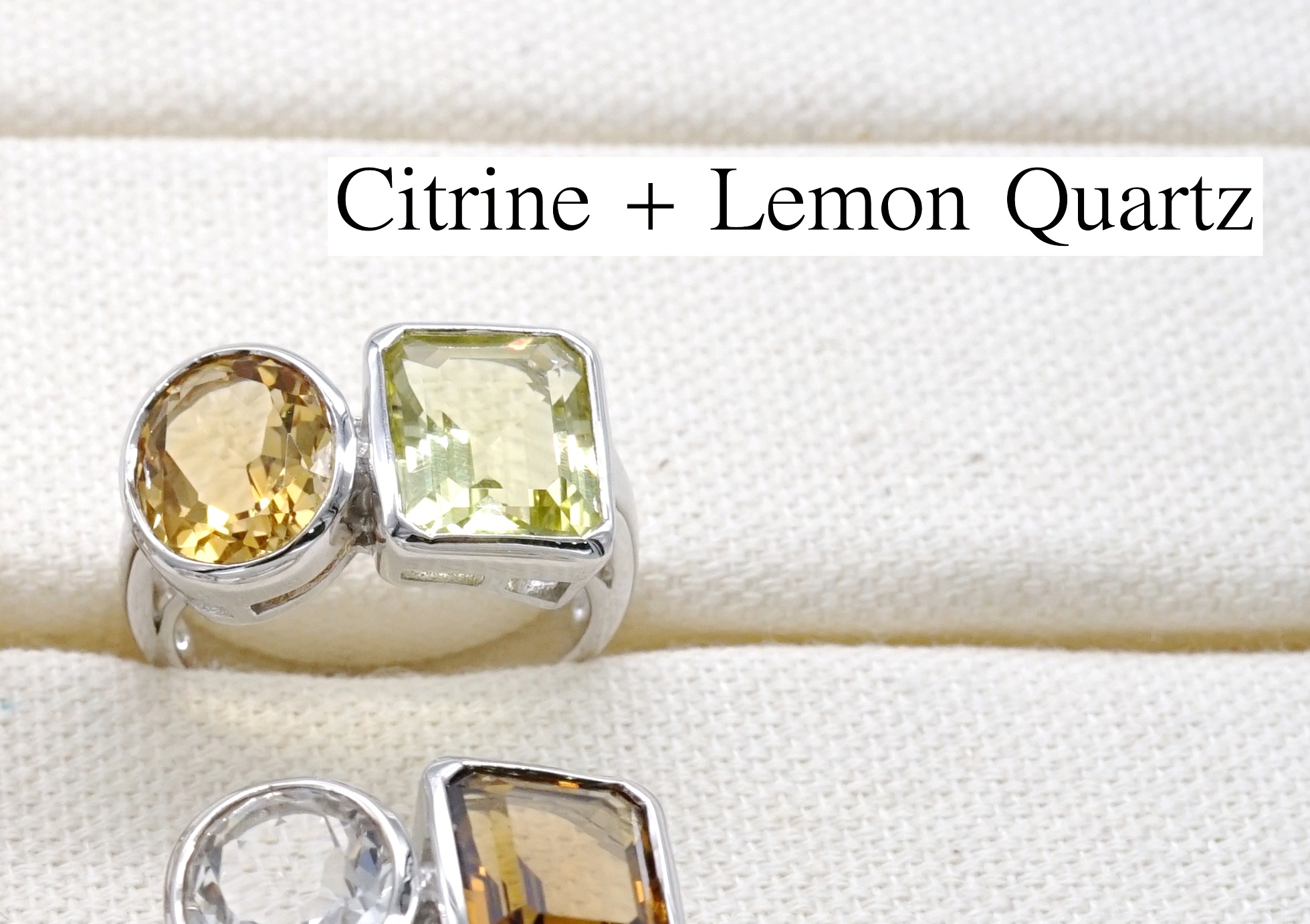 แหวนเงินแท้ ฝัง พลอยเนื้ออ่อน พลอยแซิทริน (Citrine) เลม่อนควอตช์ (Lemon quartz) แท้100%