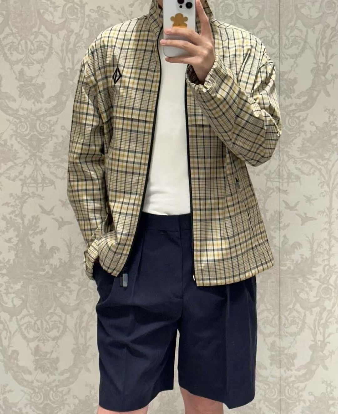 **do** เสื้อ Dior Zipped Shirt with CD Diamond Embroidery ใส่ได้ ชาย หญิง สินค้าใหม่ ของแท้