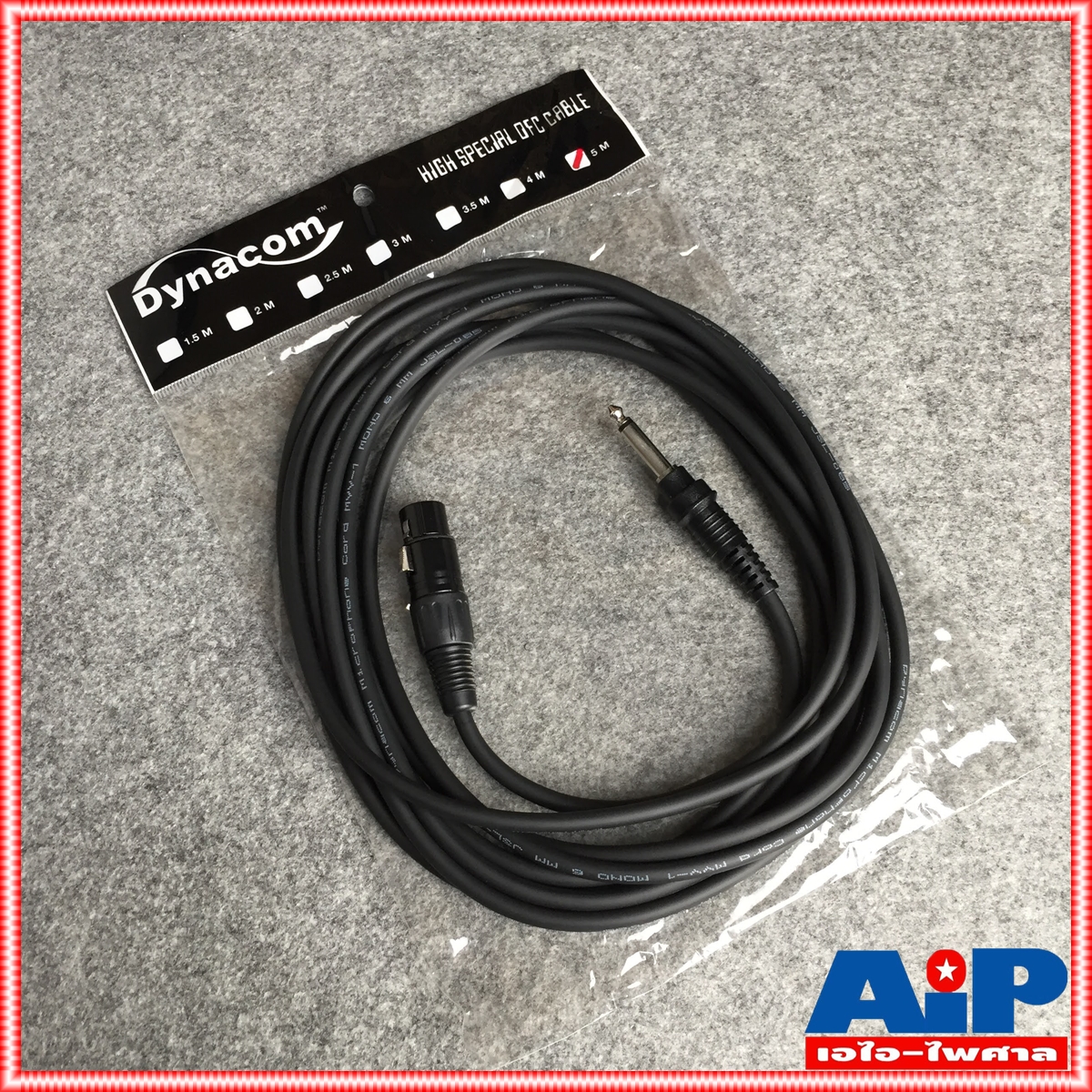 ยาว 5เมตร สายไมค์ DYNACOM J085 XLR เมีย - PHONE MONO สายสัญญาณ CANNON เมีย ออก ปลั๊กโฟน ผู้ สายต่อไมค์