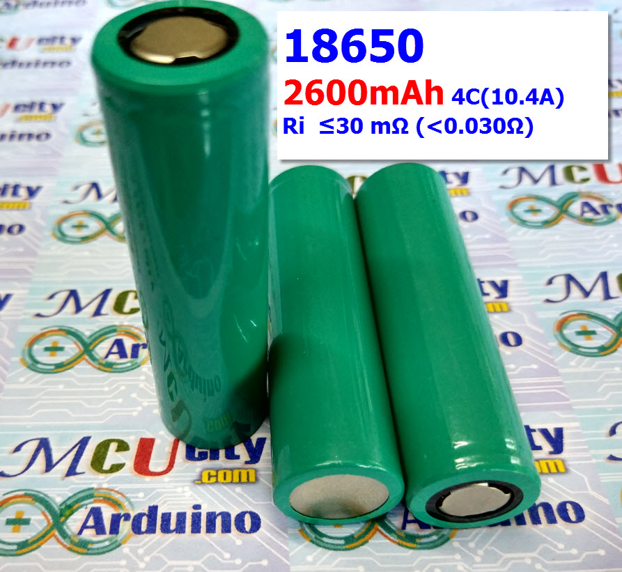 18650-2600mAh GREEN (4C 10.4A) Lithium-ion