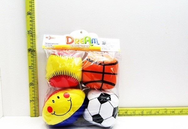 441-10 ของเล่นเด็กเล็ก ของเล่นเด็กลูกบอลผ้า 4 ลูก บอลผ้า ปลีกถุงละ