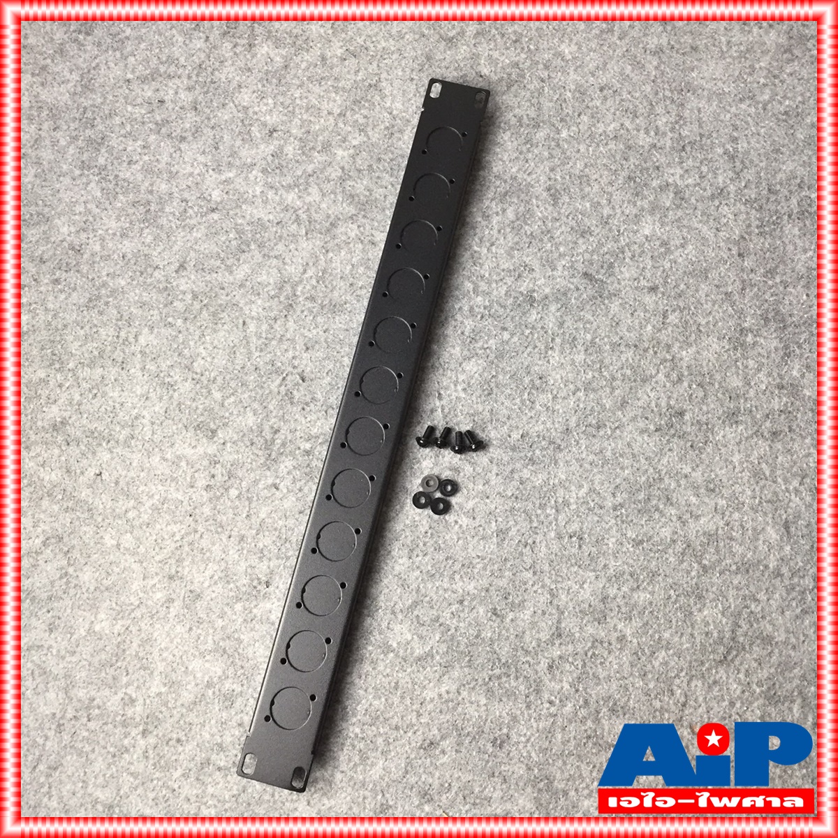 NPE XLR PANEL 1U 12ch แผ่นยึดแร็ค แผ่นปิดแร็ค 1 U เจาะรู 12ช่อง แผ่นเหล็ก ปิดแร็ค อุปกรณ์แร็ค เอไอ-ไพศาล