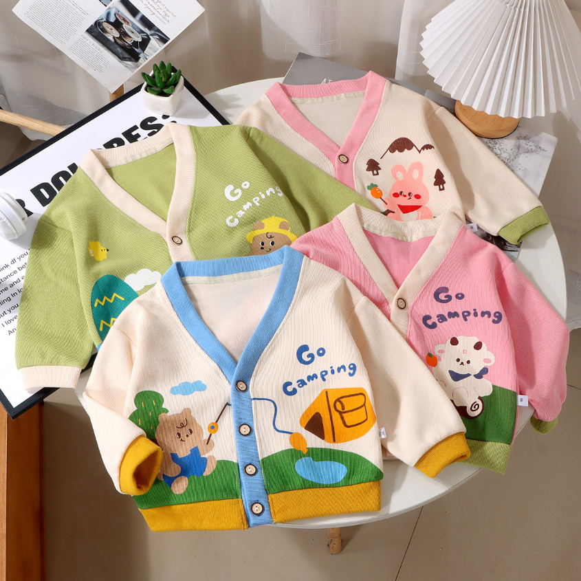 เสื้อกันหนาวเด็ก เสื้อคาร์ดิแกน เสื้อแขนยาวเด็ก ผ้านิ่มกันหนาว ลายการ์ตูน