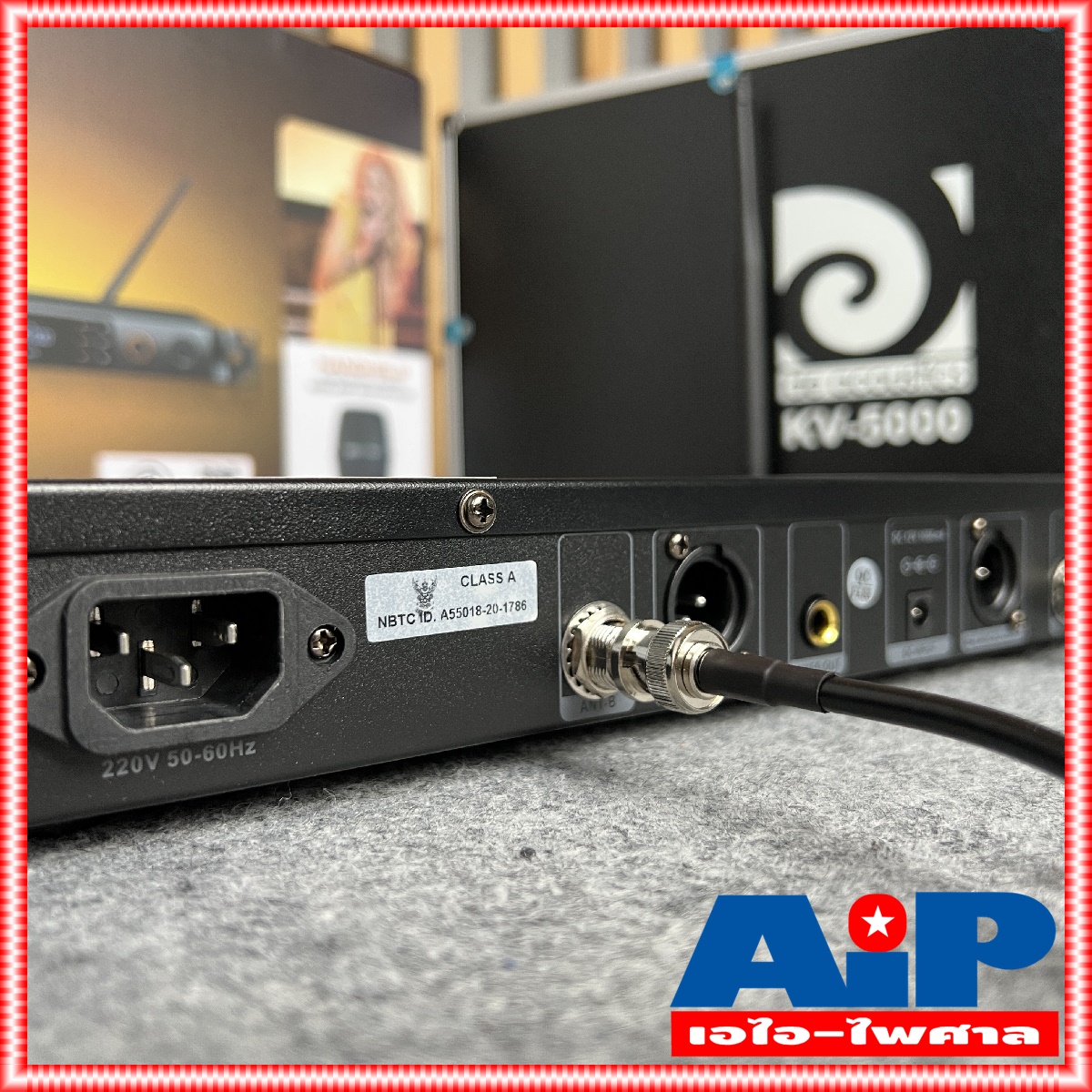 DE ACOUSTIC KV5000 ไมค์ลอยคู่ UHF ปรับความถี่ได้ ไมค์ลอยคู่ KV 5000 แถมอุปกรณ์ย้ายเสา กระเป๋าเก็บไมค์ KV-5000