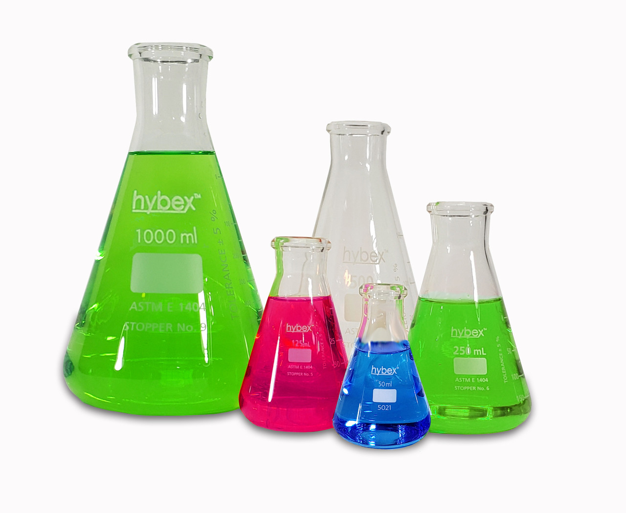 Flask, Erlenmeyer ขนาด 25,50,125,250,300,500,1000,2000,4000 มล-Pyrex USA