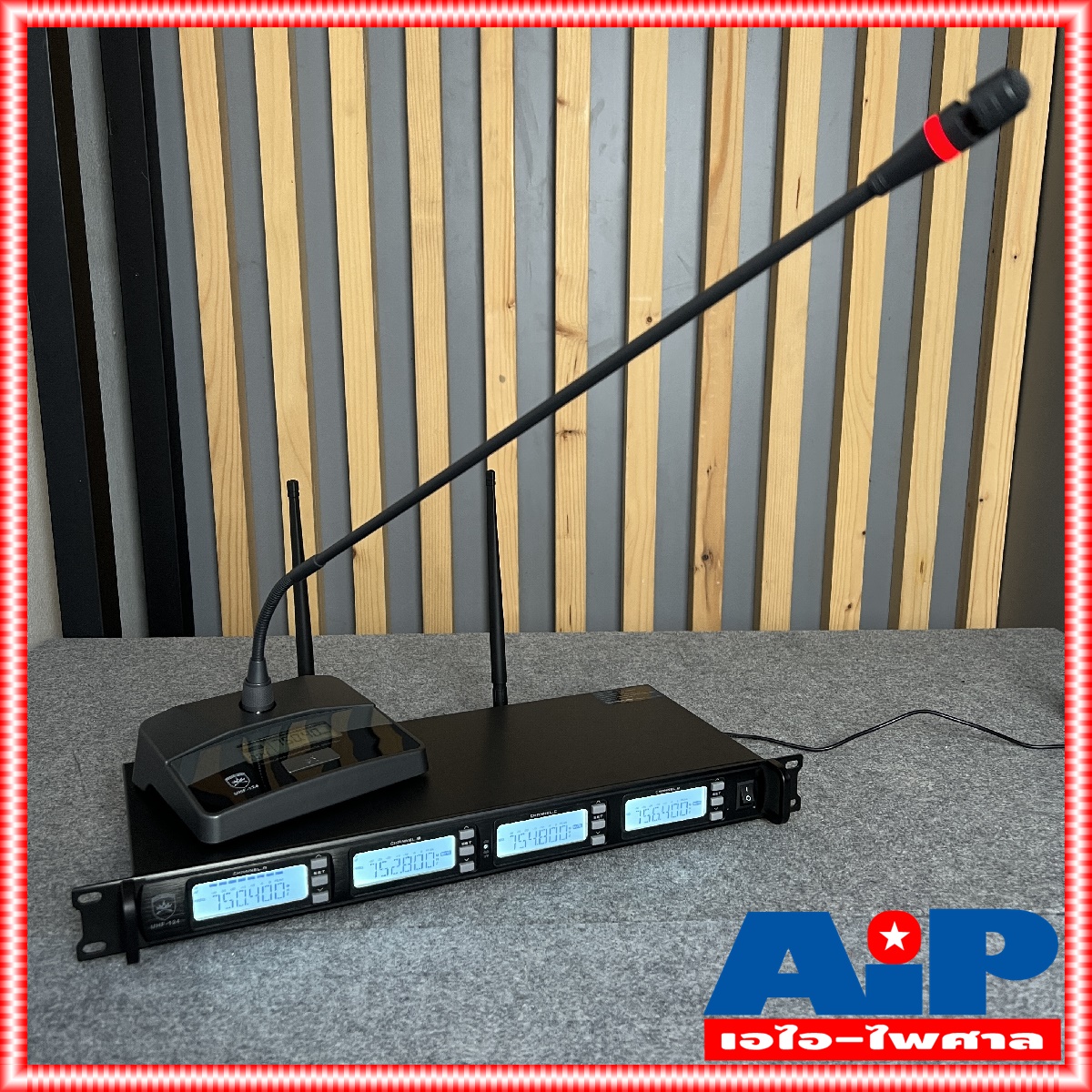 PROEUROTECH UHF124 ไมค์ลอยตั้งโต๊ะ4ตัว ก้านยาว60CM UHF 124 UHF-124 ไมค์ประชุม ชุดประชุมไร้สาย ไมค์ประชุมไร้สาย ความถี่ใหม่ กสทช เอไอ-ไพศาล