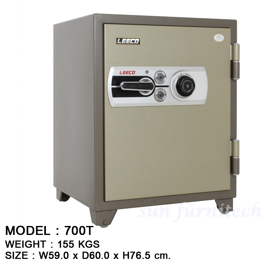 ตู้เซฟนิรภัย, ตู้เซฟกันไฟ, ตู้เซฟ น้ำหนัก 155 กก. มี 2 กุญแจ 1 รหัส ลีโก้ (LEECO) รุ่น 700T