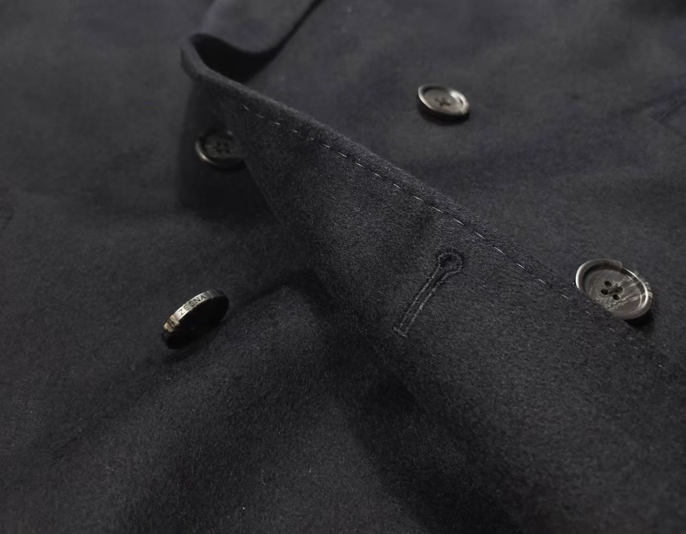 เสื้อโค้ท Ermenegildo Zegna Black Cashmere Double Breasted Coat สินค้าใหม่ ของแท้