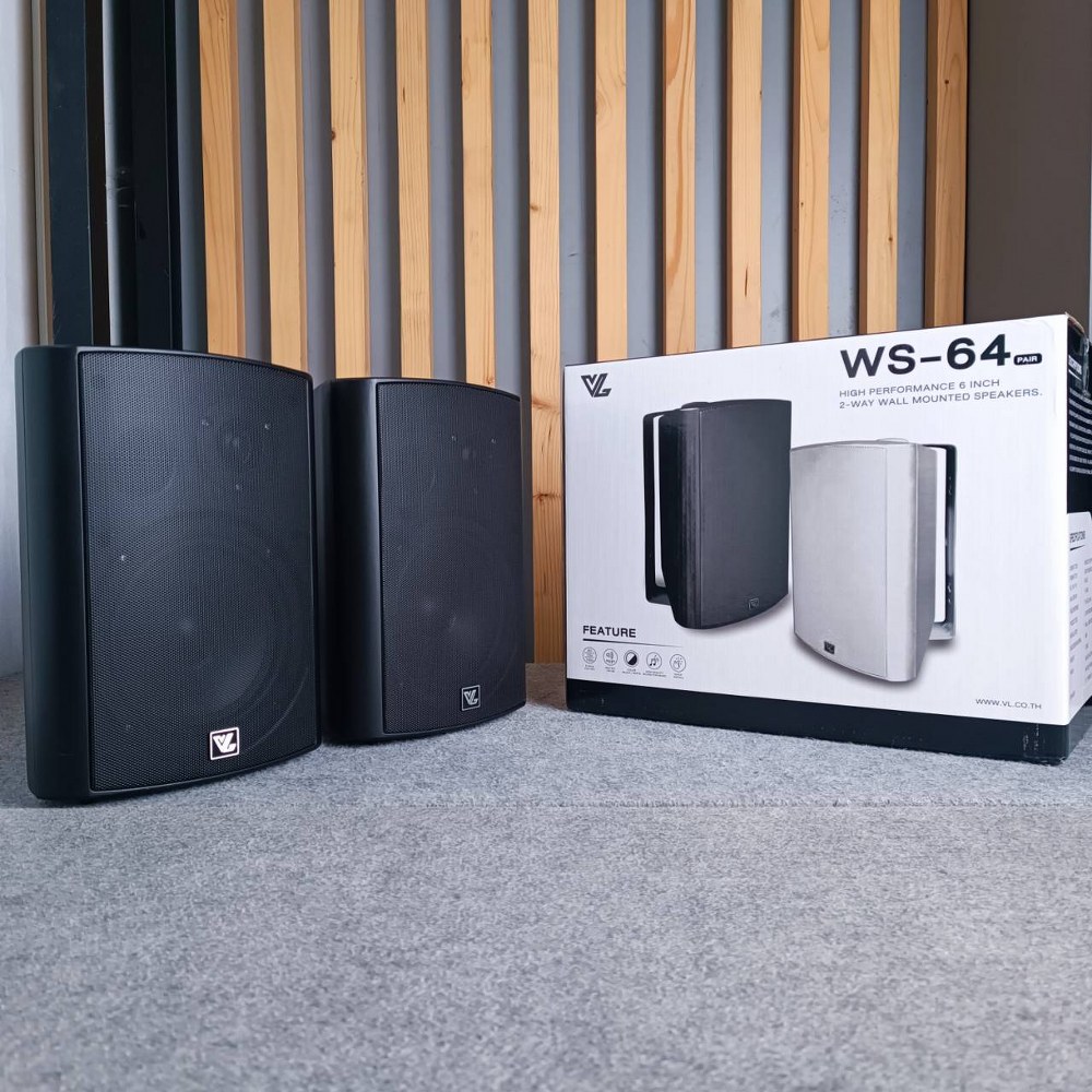 1คู่ VL AUDIO WS-64B ตู้ลำโพงแขวน สีดำ ตู้ลำโพงติดผนัง ตู้ลำโพงพร้อมขาแขวน WS 64B WS64B เอไอ-ไพศาล