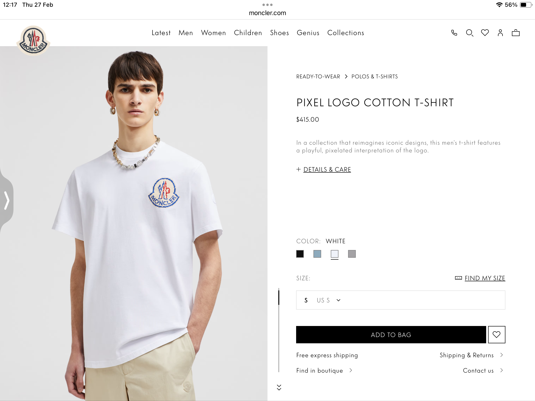 **do** เสื้อยืด Moncler PIXED LOGO COTTON T-SHIRT 1เซ็ทมี 2 ชิ้น สินค้าใหม่ ของแท้
