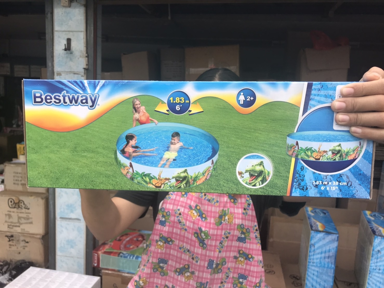 55022 สระขอบตั้งลายไดโนเสาร์ Bestway ลิขสิทธิ์ถูกต้อง 183x38 cm (ของหมด)