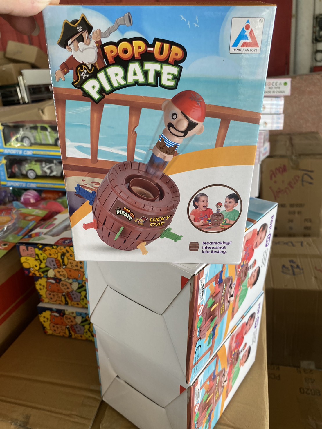 HJ6604 ของเล่นเด็กถังโจรสลัดดึงเสียบ ถังเสียบโจรสลัด ปลีกชิ้นละ