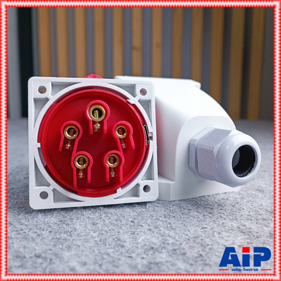 ปลั๊กP525 5ขา 32Aสีแดง ปลั๊กP 525 ปลั๊กตัวผู้ เพาเวอร์ปลั๊ก ปลั๊กตัวผู้แบบยึด ปลั๊กตัวผู้5ขา ปลั๊กP-525 เอไอ-ไพศาล