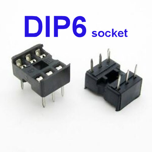 DIP6 (Socket Dip Solder Type 6 Pins, Pitch 2.54mm)
