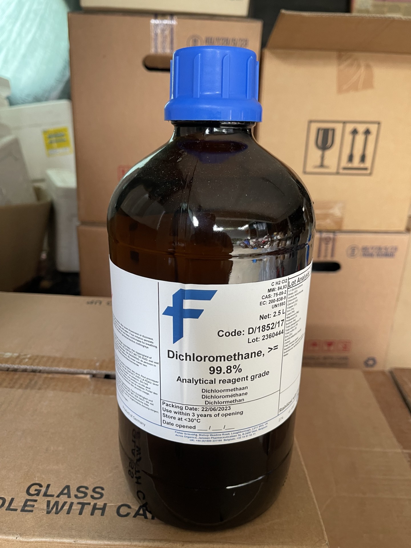 Dichloromethane AR >=99.8% , 2.5 L-Fisher