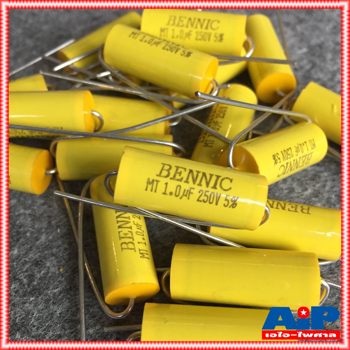 C 1 UF 250VDC MET BENNIC สีเหลือง c ใส่ลำโพง cเสียงแหลม คาปา เสียงแหลม ลำโพง C เสียงแหลม คอนเดนเซอร์ 1UF /250VDC