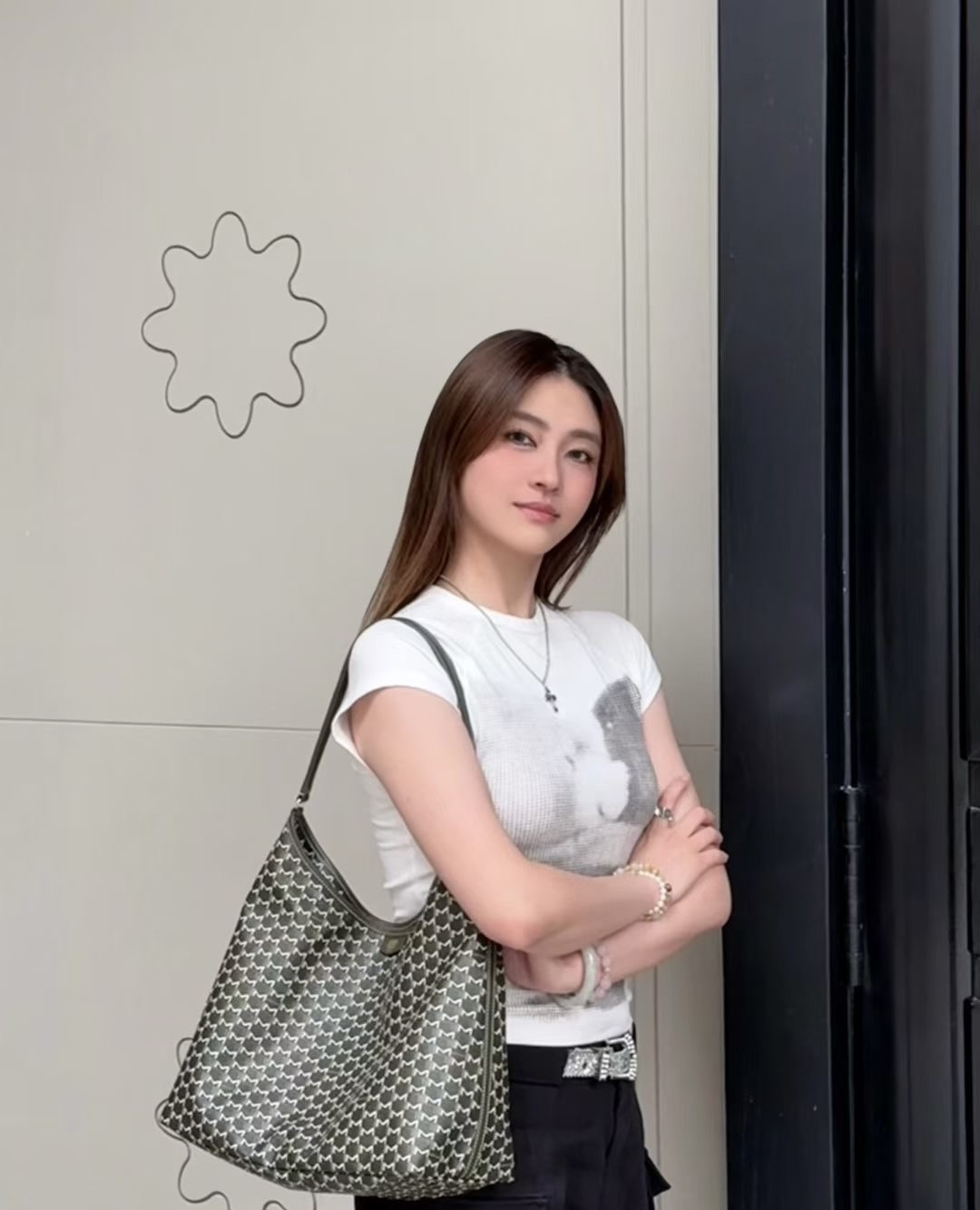 กระเป๋าแคนวาส Moynat Hobo Bag the House’s signature monogram canvas สินค้าใหม่ ของแท้