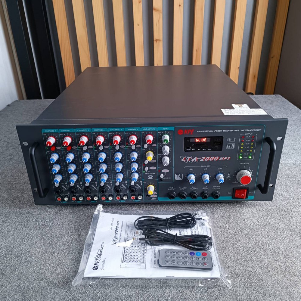 NPE LTA-2000MP3 POWERMIXER+LINE+USB พาวเวอร์มิกเซอร์เครื่องขยายเสียงตามสาย 2000 วัตต์ MP3 USB LTA 2000MP3 LTA2000MP3 เอไอ-ไพศาล