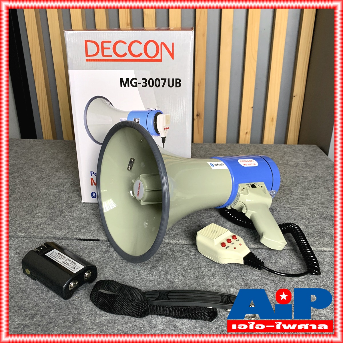 DECCON MG-3007UB โทรโข่งอัด แบตชาร์จได้ในตัว USB บูลทูธ เมกกะโฟน โทรโข่ง มี Bluetooth USB ยี่ห้อ DECCON รุ่น MG 3007 UB มี แบตเตอรี่แห้ง อัดเสียงได้ MG3007UB MG3007