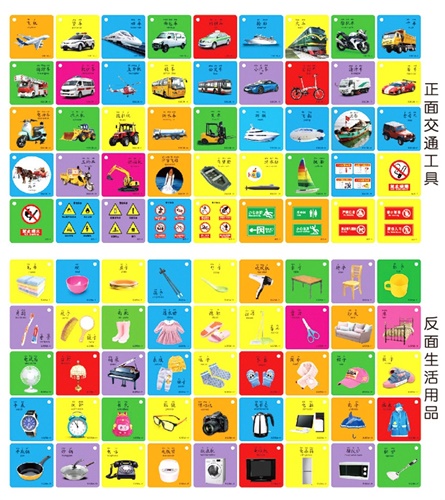 บัตรคำศัพท์ภาษาจีน 45ใบ ยานพาหนะ/ของใช้