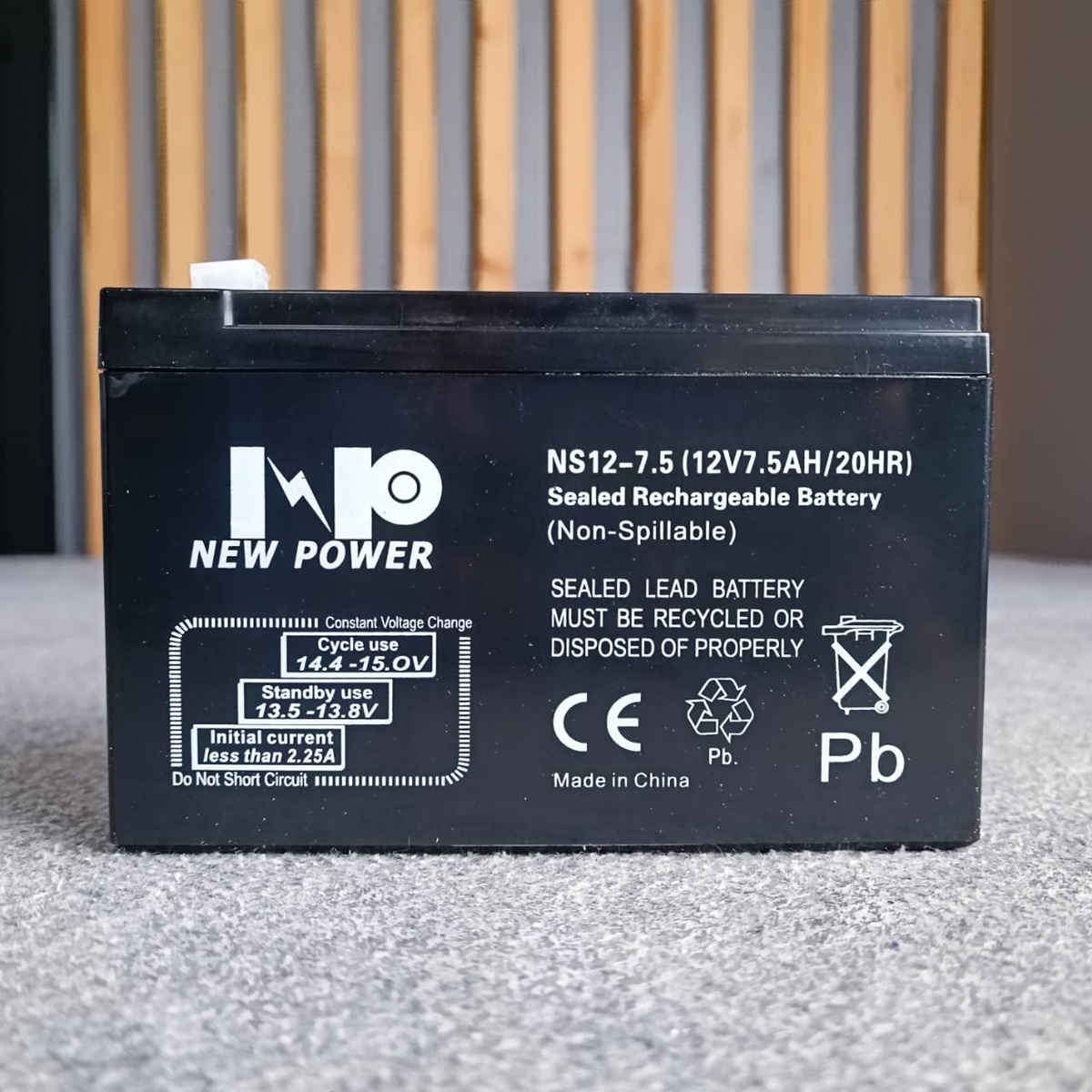 ของใหม่ รับประกัน1ปี NEW POWER 12V 7.5AH แบตเตอรี่แห้ง แบตเตอรี่ UPS 7.5A Battery แบตสำหรับสำรองไฟ แบตUPS แบตเตอรี่UPS เครื่องสำรองไฟฉุกเฉิน เอไอ-ไพศาล