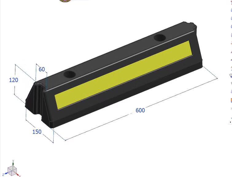 ยางกั้นล้อ ขนาด 60x15x12ซม. - Rubber Wheel Stop 60x15x12cm 6kg