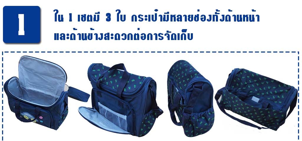 230676 ของใช้เด็กกระเป๋าใส่ของเด็กเซท 3 ใบ (ของใหม่เหลืองใช้งานได้ปกติ)