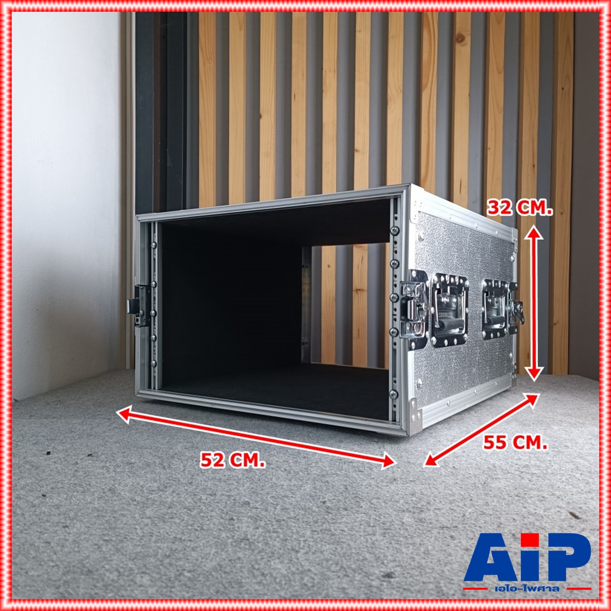 COMPACT B-6U 2ฝาหน้า-หลัง ลึก21" ผิวอลูมิเนียม แร็ค กล่องใส่เครื่องเสียง แร็คลึก21นิ้ว RACK6U เอไอ-ไพศาล