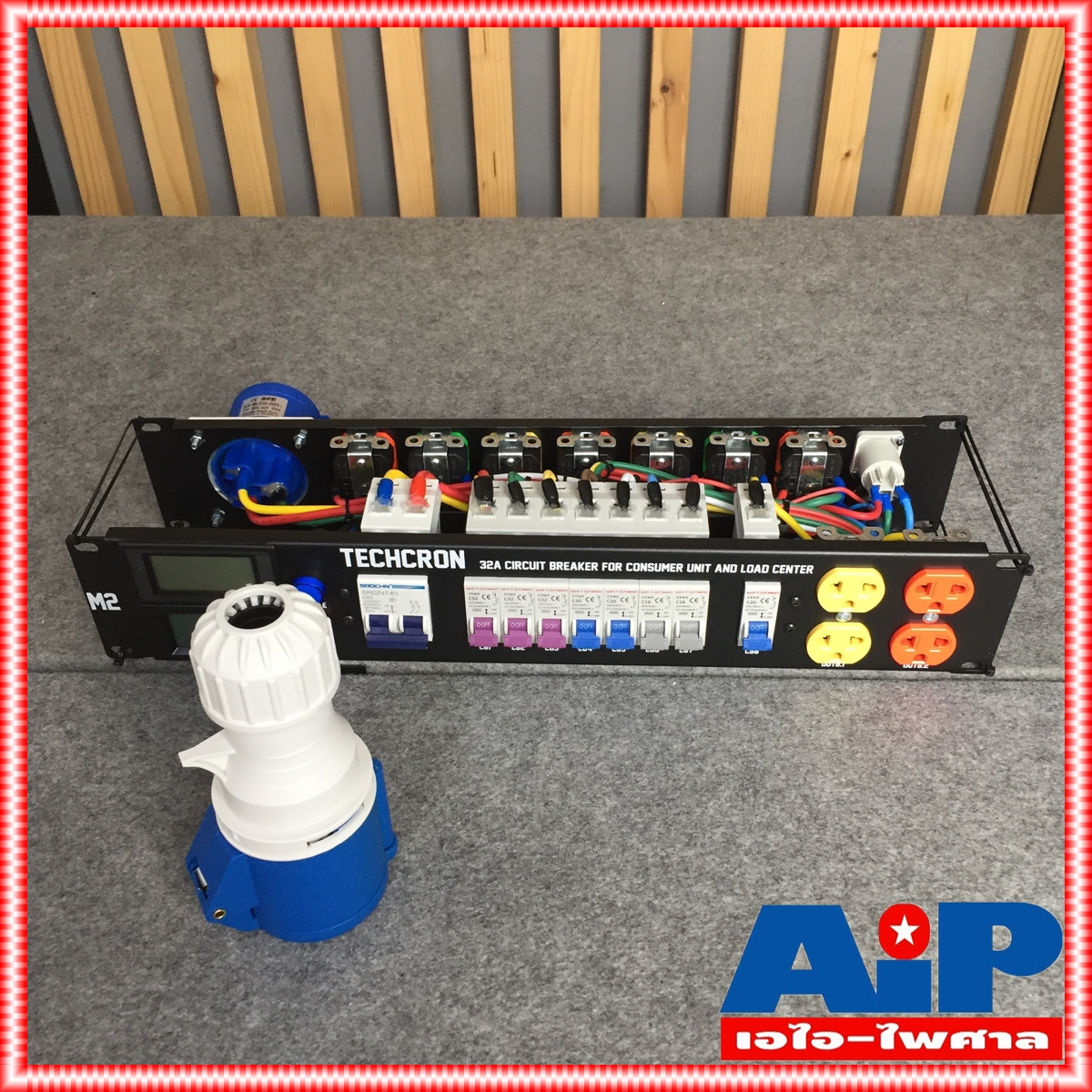 TECHCRON AC-32A M2 ชุดโหลดไฟ ชุดจ่ายไฟ AC 32A ชุดโหลดไฟใช้งานกับเพาเวอร์แอมป์ ชุดจ่ายไฟ 2 หน้าจอ สินค้าโรงงาน MEGATECH