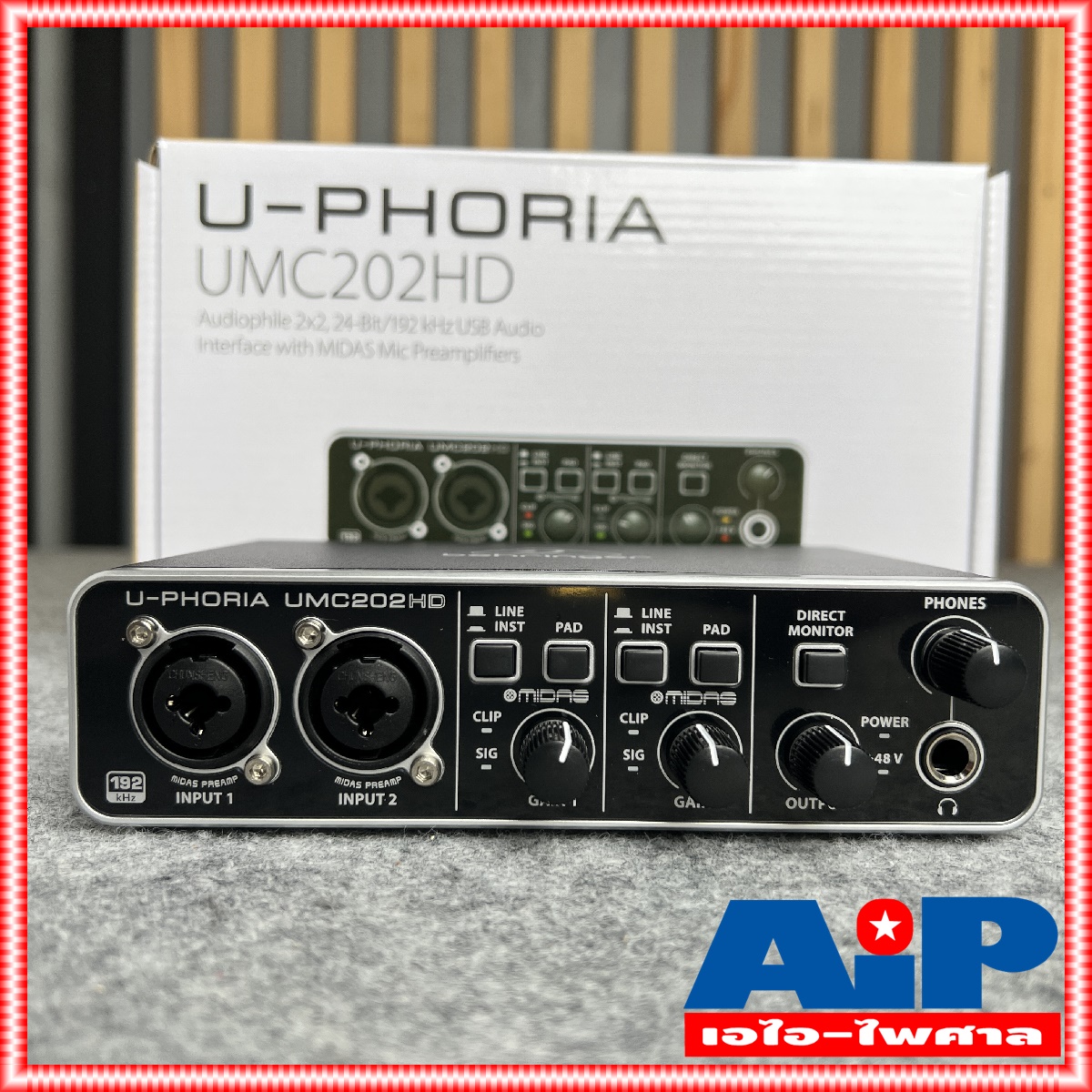 BEHRINGER UMC202HD BEHRINGER U-PHORIA UMC 202HD (USB ออดิโอ อินเตอร์เฟส ขนาด 2 แชนแนล ความละเอียด 24-bit/192kHz พร้อมปรีไมค์ระดับโลกจาก MIDAS) UMC 202 HD +++