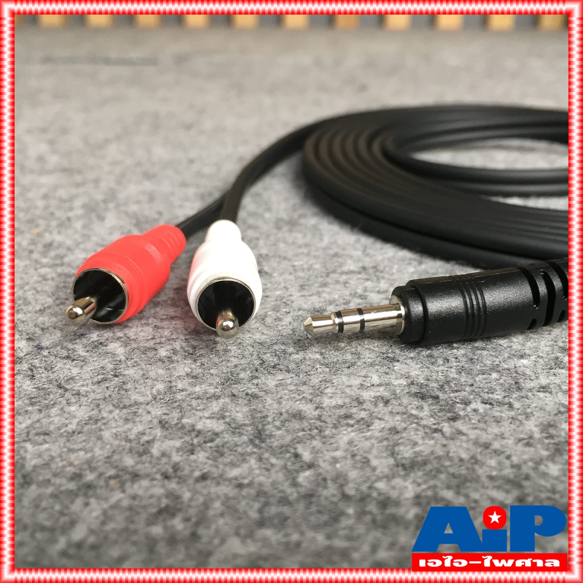 3เมตร สายสัญญาณสเตริโอ TRST 3.5 to RCA 2 หัว DYNACOM J015-7 สาย P.TR-ST - P. RCA x2 3เมตร สาย TR-ST ออก RCA x2