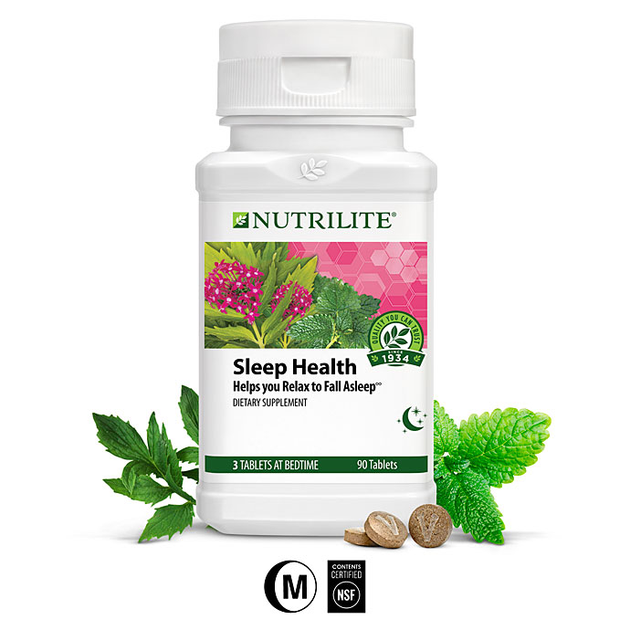 Nutrilite Sleep Health บรรจุ 90 tabletsมีส่วนช่วยฟื้นฟูเสริมในการนอนหลับง่ายยาวนานขึ้นส่งเสริมการผ่อนคลาย