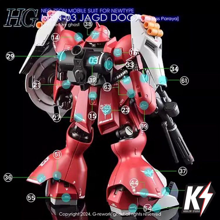 Waterdecal CG HG MSN-03 Jagd Doga #ดีคอลน้ำสำหรับติดกันพลา กันดั้ม Gundam พลาสติกโมเดลต่างๆ
