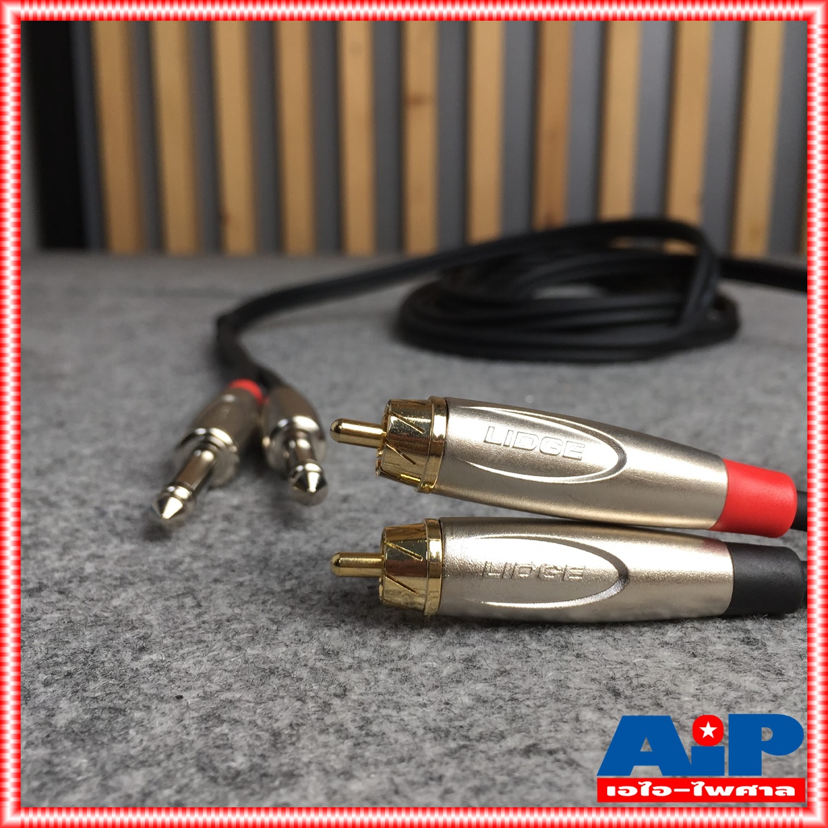 ความยาว5เมตร สายปลั๊ก RCA x2 - MIC x2 LIDGE YM-398 สาย RCA 2หัว ออก ปลั๊ก PHONE mono x2 สายสัญญาณ เอไอ-ไพศาล