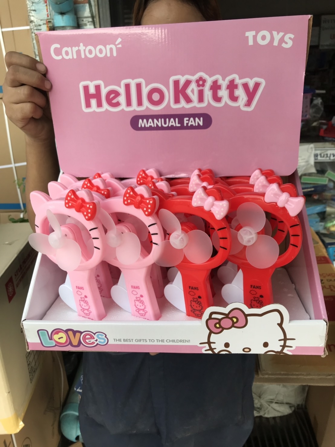 SQ918 ของใช้เด็กพัดลมคิตตี้ พัดลมมือถือ พัดลมเด็ก พัดลมใช้มือ ปลีกชิ้นละ