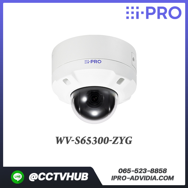 กล้อง PTZ i-PRO รุ่น WV-S65300-ZYG 2MP(1080p) Outdoor PTZ Network Camera with 3.1x Optical Zoom Lens ,AI Engine