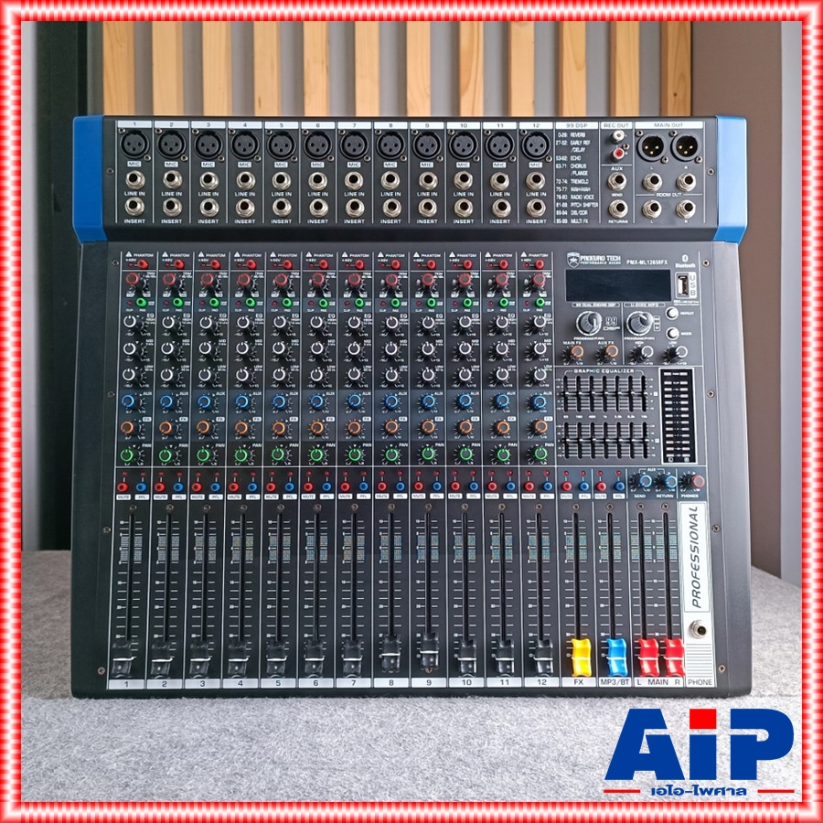 PROEUROTECH PMX-ML12650FX POWERMIXER รุ่นใหม่ เพาเวอร์มิกเซอร์ 650วัตต์ 12ช่อง โปรยูโรเทค PMX ML 12650 FX PMXML12650FX เอไอ-ไพศาล