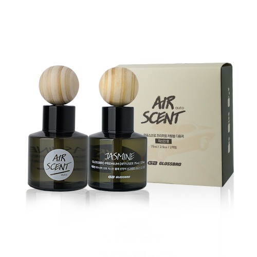 GLOSSBRO Airscent Auto Jasmin 75ml, น้ำหอมปรับอากาศ (1 กล่อง มี 2 ขวด)