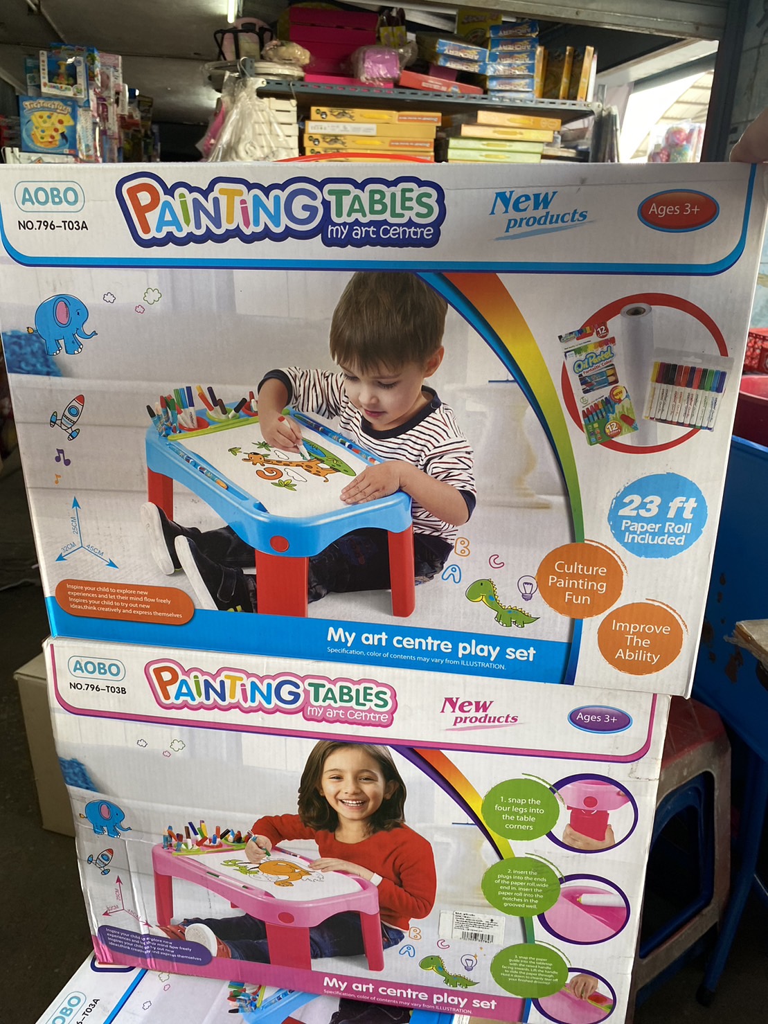 796-T03A กระดานวาดเขียน 2 ด้านพร้อมอุปกรณ์ โต๊ะวาดเขียนของเด็ก ปลีกชิ้นละ