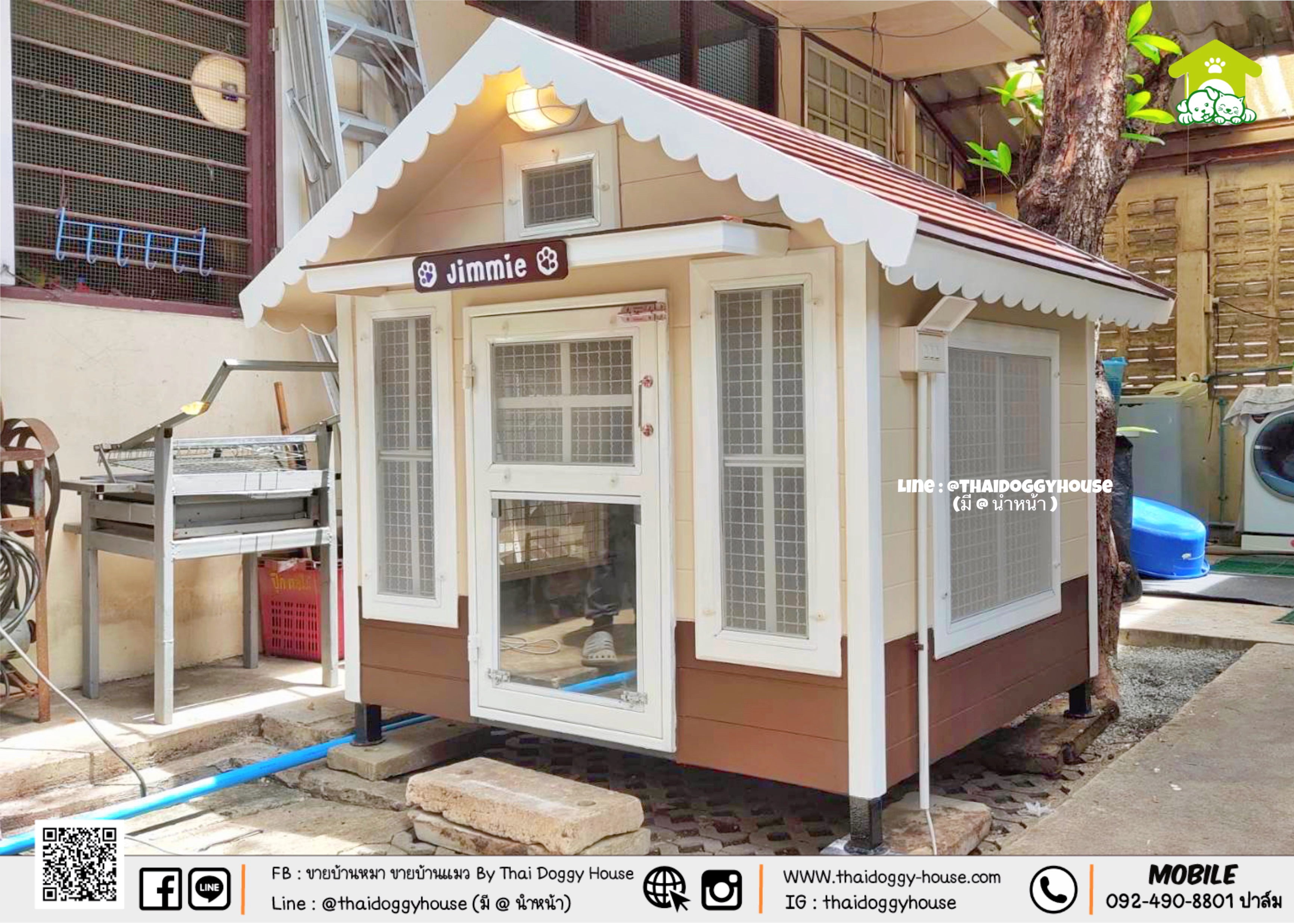 🏠 บ้านหมา บ้านแมว 𝐓𝐇𝐀𝐈 𝐃𝐎𝐆𝐆𝐘 𝐇𝐎𝐔𝐒𝐄 ตัวบ้านเป็นทรงจั่ว "𝐕𝐈𝐍𝐓𝐀𝐆𝐄 𝐒&#