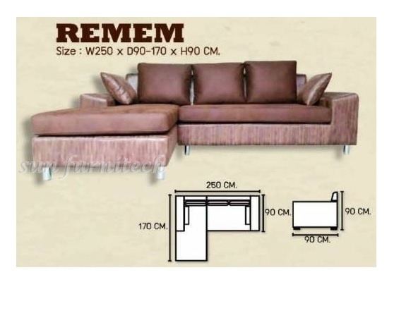 โซฟาเข้ามุม โซฟารับแขก โซฟาพักผ่อน โซฟาแอลเชฟ (L-shape) Aongrada รุ่น REMEM