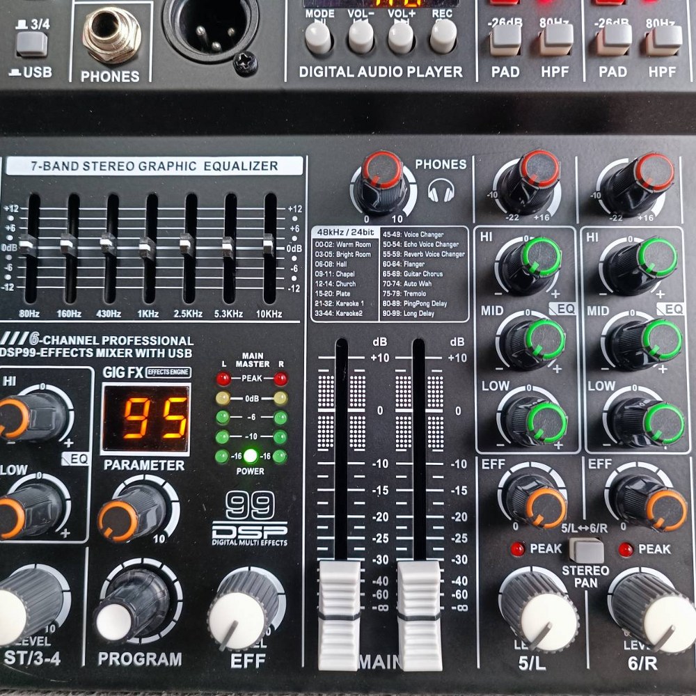 TADA AK-6 MIXER มิกเซอร์ มิกเซอร์อนาล็อก 6 แชนแนล มิกซ์ เครื่องผสมสัญญาณเสียง ธาดา AK 6 AK6 เอไอ-ไพศาล