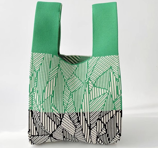 กระเป๋าผ้า ถุงผ้า ถักทอ ลายไทย ไล่ เฉดสี ฟ้า เขียว แดง แบบสวย ของขวัญ ของแจกงานแต่งงาน ใช้ได้จริง 415618