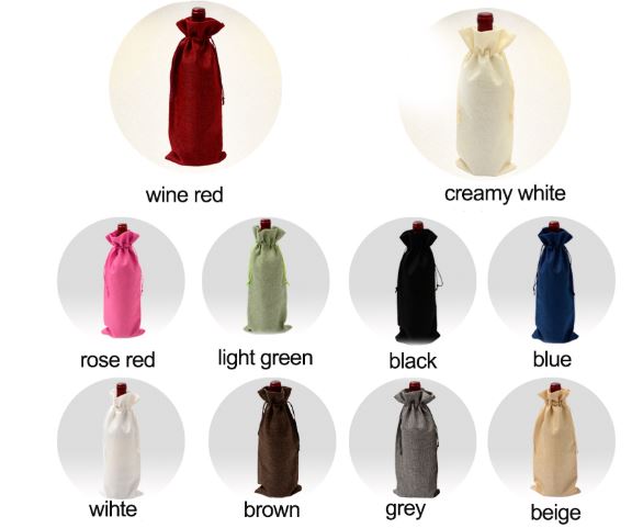 ถุงผ้าป่าน ถุงผ้าลินิน ถุงผ้ากระสอบ ทรงยาว 15x35 cm ถุงผ้า ใส่ขวดน้ำผึ้ง ขวดไวน์ แบบวินเทจ 172032